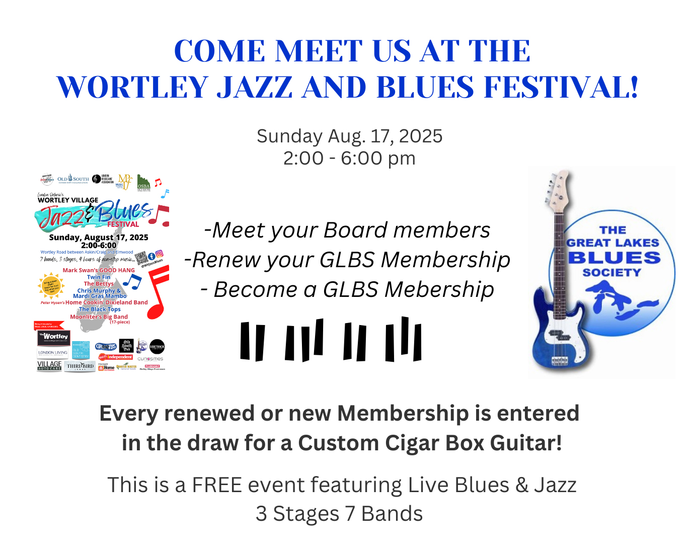 MEET US AT THE WORTLEY JAZZ AND BLUES FEST 