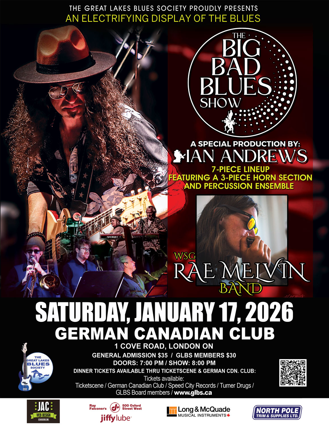 IAN ANDREWS & THE BIG BAD BLUES SHOW  w.s.g. RAE MELVIN BAND 